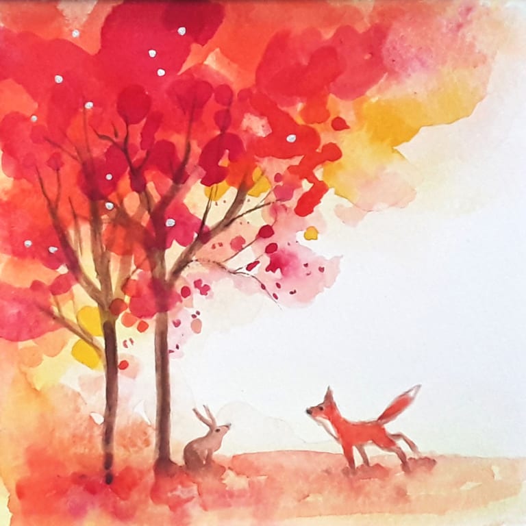 Fall Fox Angie Livingstone Nethertons Greeting Cards