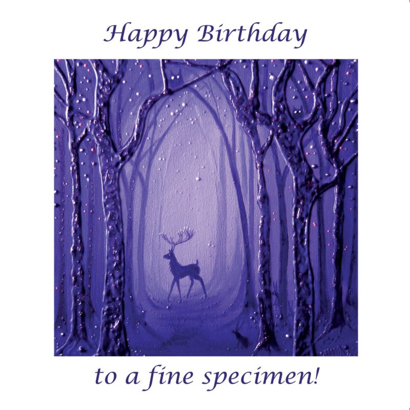 Purple Forest Stag Angie Livingstone Birthday Christian