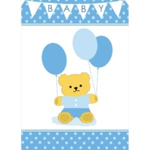 Blue Boy Teddy Bear Balloons Shirley Netherton Baby Christian