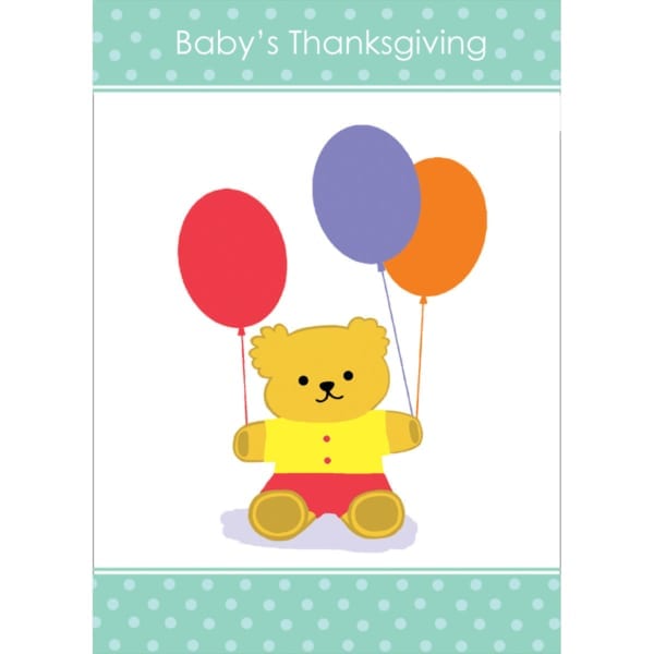Teal Teddy Bear Balloons Shirley Netherton Baby Thanksgiving Christian