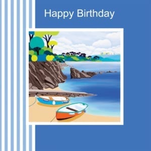 Cornish Cove Boats Beach Sea Shirley Netherton Birthday Christian