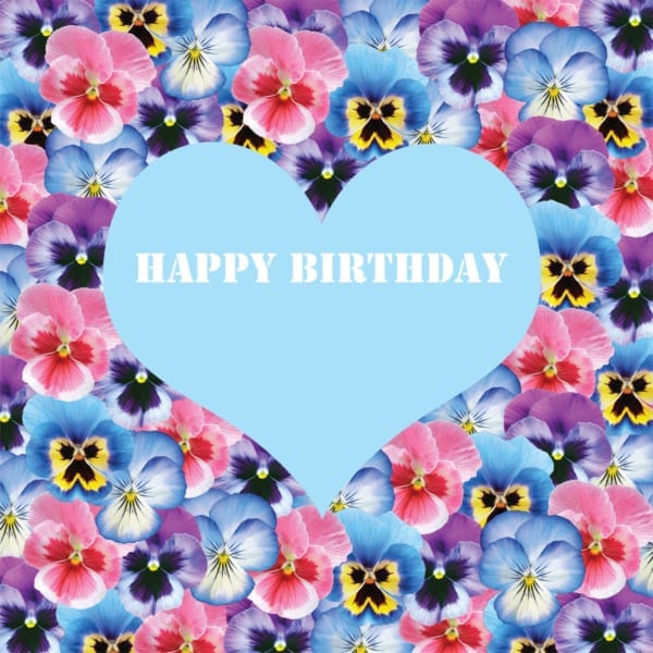 Pink Blue Flower Heart Shirley Netherton Birthday Christian
