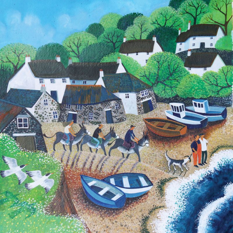 Cadgwith Harbour Lisa Graa Jensen Nethertons Greeting Cards