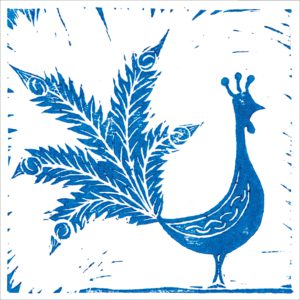 Peacock Wild Blue Hare Jess Harrington Nethertons Greeting Cards
