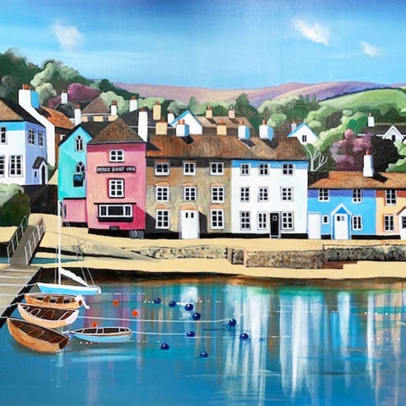 Fishing Village Pub Boats Harbour Carolyn Tyrer Nethertons