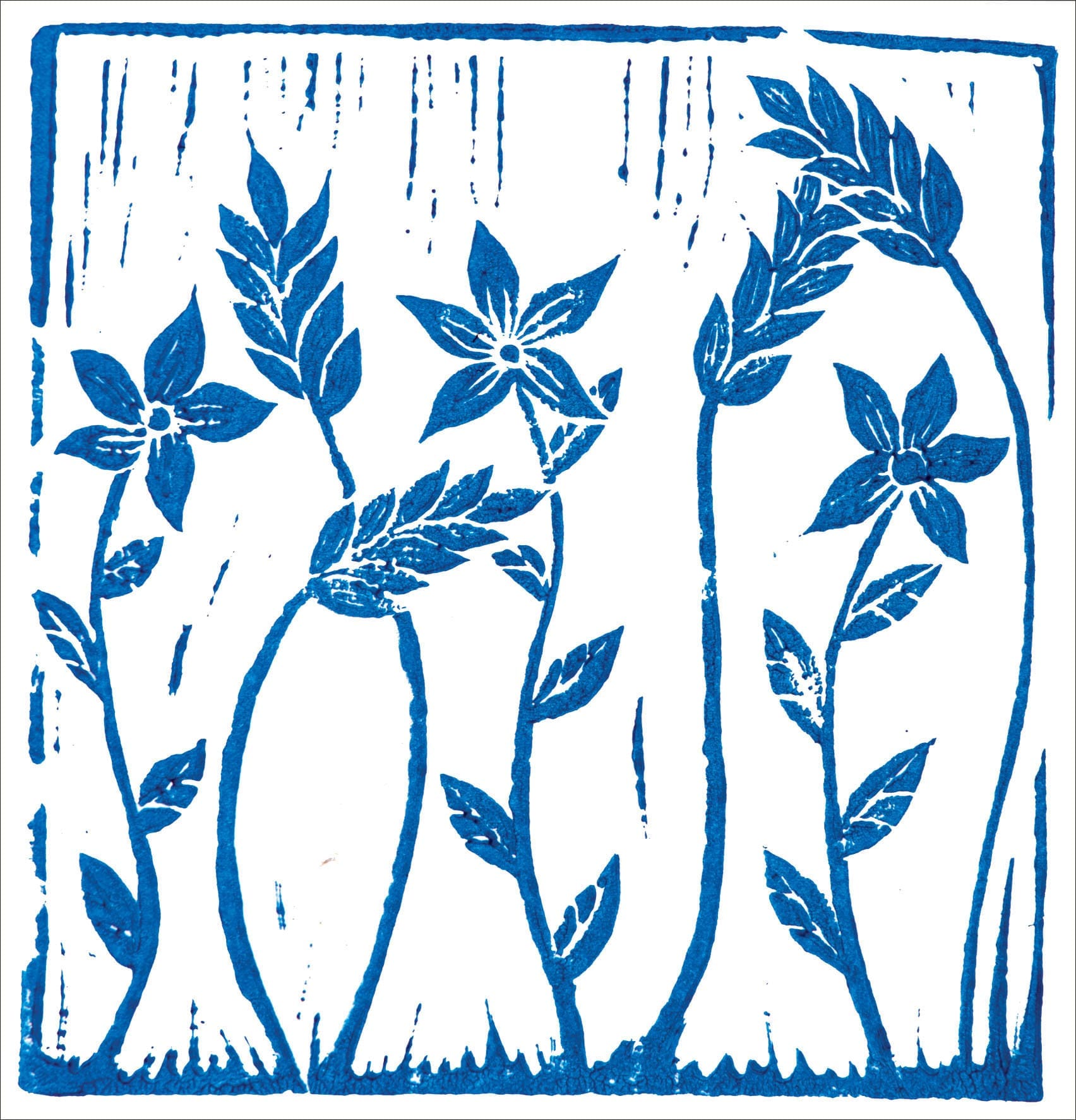 Corn And Flowers Wild Blue Hare Jess Harrington Nethertons Greeting Cards